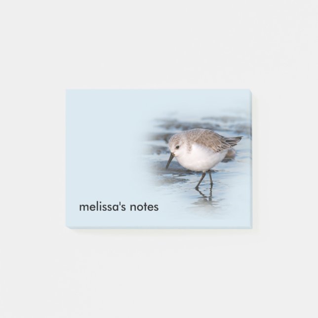 Niedliches Kleines Sanderling am Strand Post-it Klebezettel (Vorderseite)