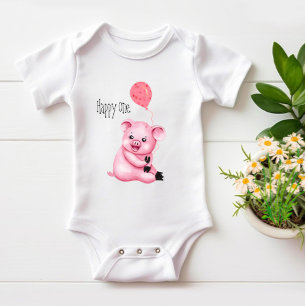 Niedliches kleines Schwein Baby Strampler