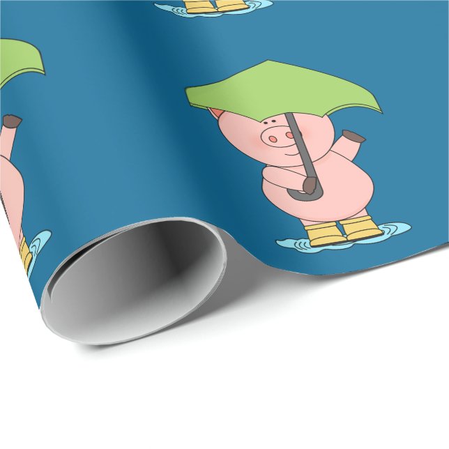 Niedliches kleines Schwein, das Geschenkpapier (Rolleneckpunkt)