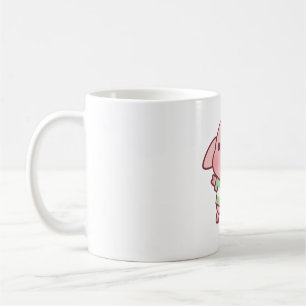 Niedliches kleines Schwein in grünem Hemd Kaffeetasse