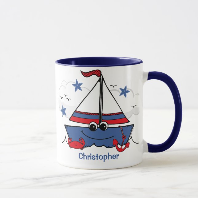 Niedliches kleines Segelboot Tasse (Rechts)