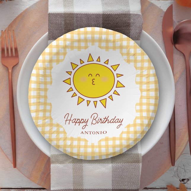 Niedliches Kleines Sonnenlicht Kinder Happy Birthd Pappteller (Von Creator hochgeladen)
