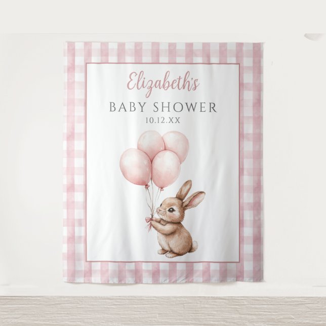 Niedliches kleines, sonniges Pink Baby Dusche Foto Wandteppich (Vorderseite)