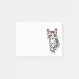 Niedliches Kleines Tabby Kitten für Katzen Liebhab Post-it Klebezettel