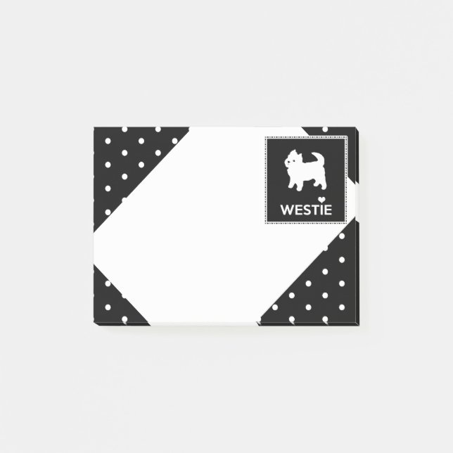 Niedliches kleines Westie - Westhochland-Terrier Post-it Klebezettel (Vorderseite)