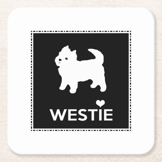 Niedliches kleines Westie - Westhochland-Terrier Rechteckiger Pappuntersetzer (Vorderseite)