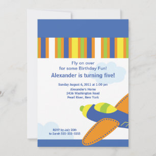 Niedliches Kleinflugzeug zum Geburtstag Einladung