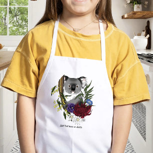 Niedliches Koala-Bär Grün Australische Tierwelt Fl Kinderschürze