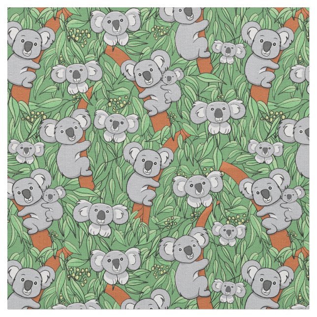 Niedliches Koala-Bären-Muster Stoff (Nahaufnahme)