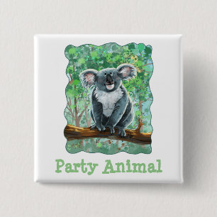 Niedliches Koala Bear Party Center Button