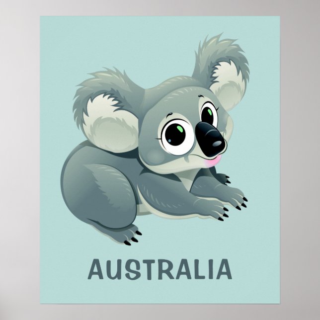 Niedliches Koala benutzerdefiniertes Textposter Poster (Vorne)