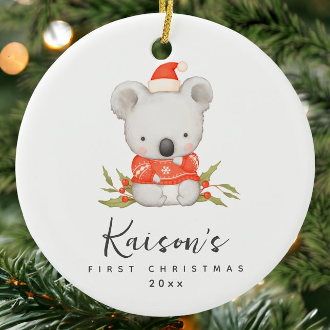 Niedliches Koala Erste Keramik Weihnachten Keramik Ornament (Von Creator hochgeladen)