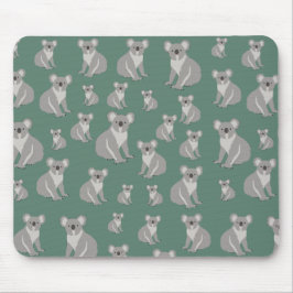 Niedliches Koala Eukalyptus Grünes Muster Mousepad