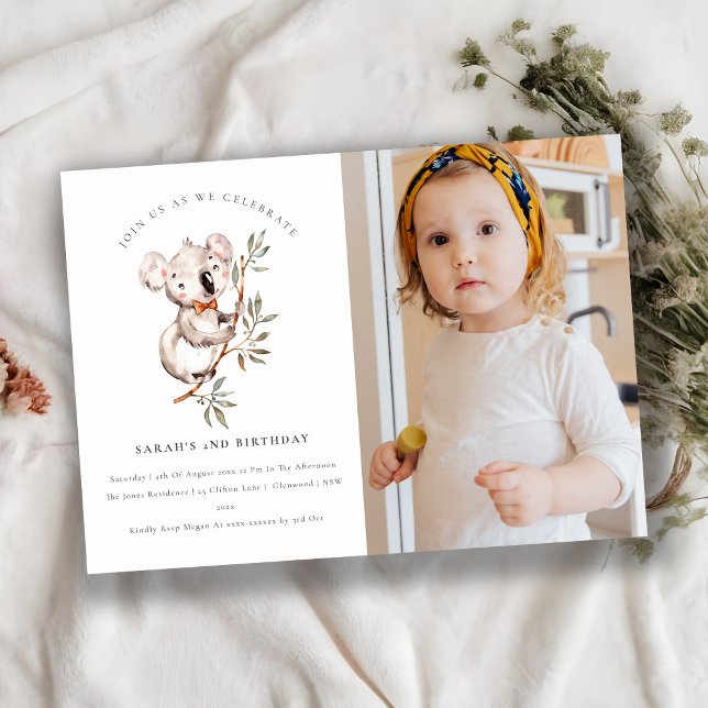 Niedliches Koala Foliage Foto jedes Alters zum Geb Dankeskarte (Von Creator hochgeladen)