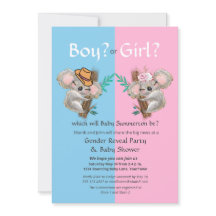 Niedliches Koala Gender Reveal Party / Babydusche