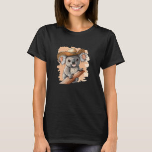 Niedliches Koala-Grafik mit Cowboyhut T-Shirt