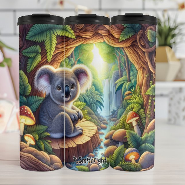 Niedliches Koala im Magischen Wald Thermosbecher (Von Creator hochgeladen)