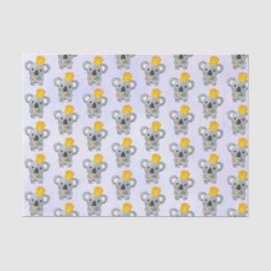 Niedliches Koala in einer goldenen Krone Seidenpapier