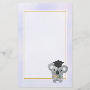 Niedliches Koala in einer schwarzen Graduierungshü Briefpapier
