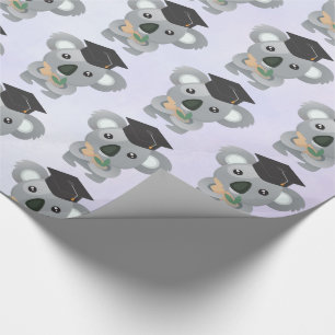 Niedliches Koala mit schwarzer Abschlussmütze Geschenkpapier