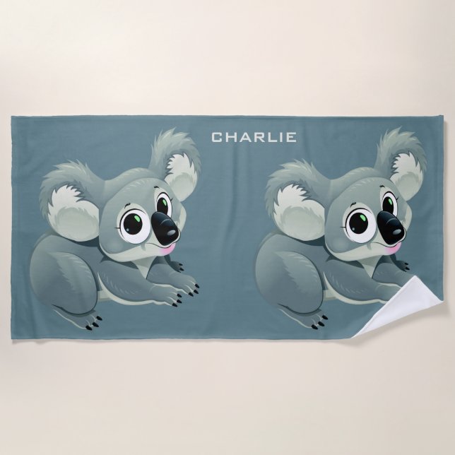 Niedliches Koala-Name-Badetuch Strandtuch (Vorderseite)
