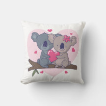 Niedliches Koala-Paar mit rotem Herzen