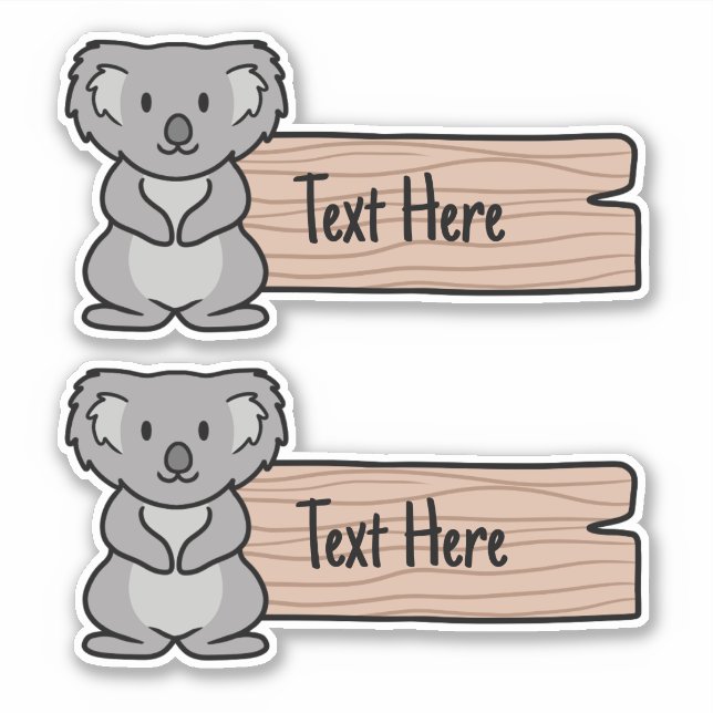 Niedliches Koala-Siegel Aufkleber (Vorderseite)