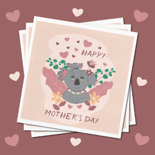 Niedliches Koalas-Muttertagspapier Napkins Serviette