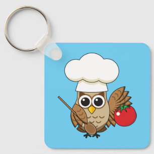 Niedliches Kochen Owl Cartoon Schlüsselanhänger