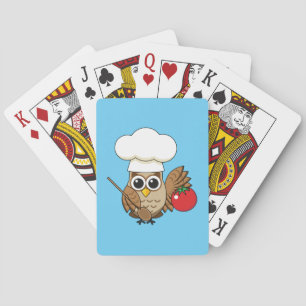 Niedliches Kochen Owl Cartoon Spielkarten