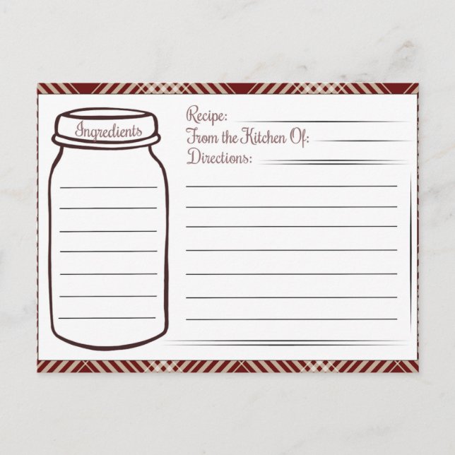 niedliches Kochrezept Postkarte (Vorderseite)