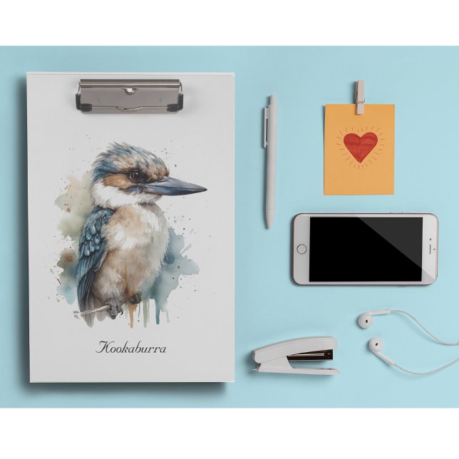 Niedliches Kookaburra auf Zweig, Brauch Klemmbrett (Von Creator hochgeladen)
