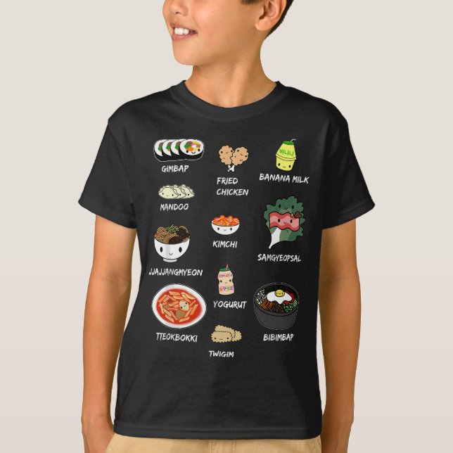 Niedliches koreanisches Essen , Bibimbai und korea T-Shirt (Vorderseite)