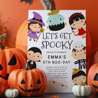 Niedliches Kostüm Halloween Einladung