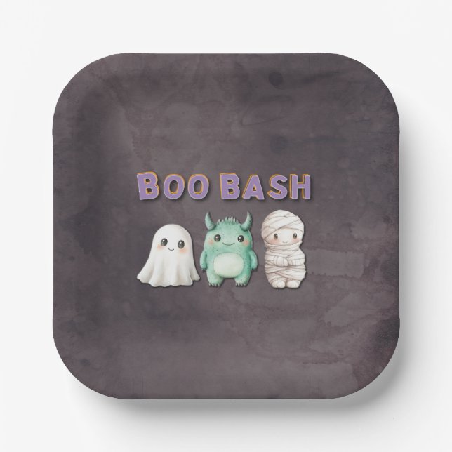 Niedliches KostümHalloween-Party Pappteller (Vorderseite)