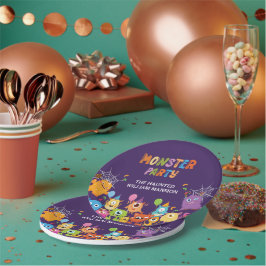 Niedliches Kostümmonster-Halloween-Party für Kinde Pappteller