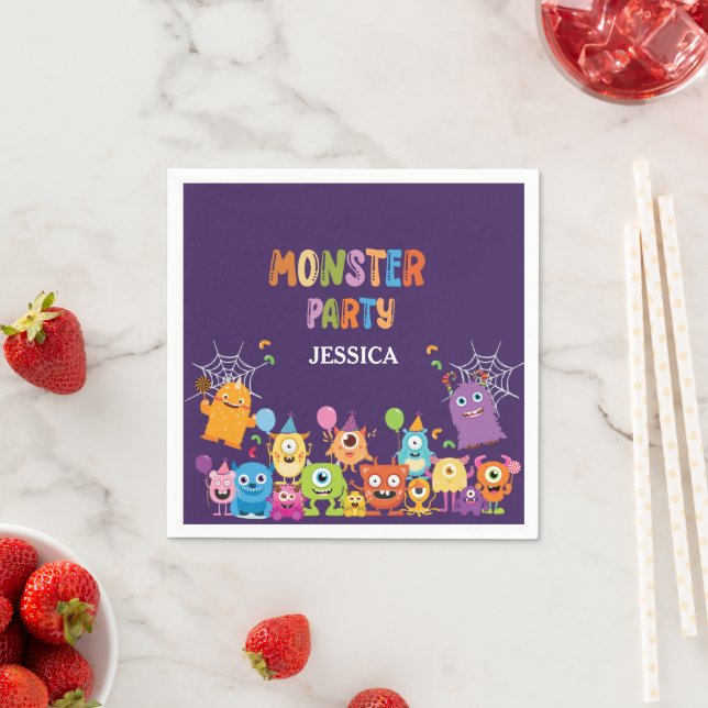 Niedliches Kostümmonster-Halloween-Party für Kinde Serviette (Beispiel)