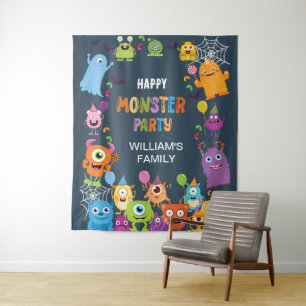 Niedliches Kostümmonster-Halloween-Party für Kinde Wandteppich