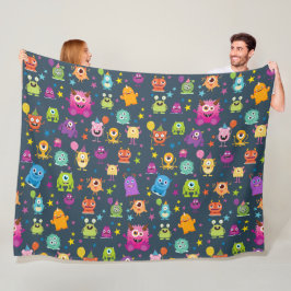 Niedliches Kostümmonster-Halloween-Party-Muster Fleecedecke