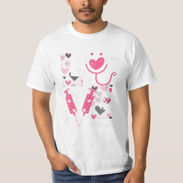 Niedliches Krankenversicherungsmuster Valentine T-Shirt (Vorderseite)