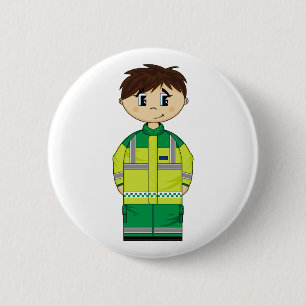 Niedliches Krankenwagen-Mann-Abzeichen Button