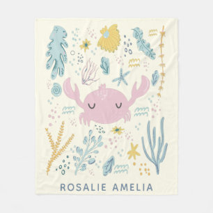 Niedliches Krebserlebnis unter Wasser Muscheln Pas Fleecedecke