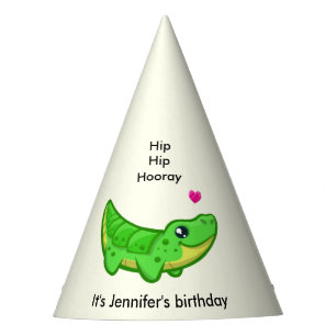 Niedliches Krokodil-Liebe Cartoon Mädchenname Gebu Partyhütchen