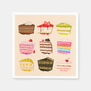 Niedliches Kuchen Nachmittagstee Party Serviette