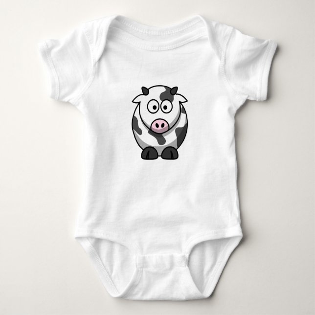 Niedliches Kuh-Shirt Baby Strampler (Vorderseite)