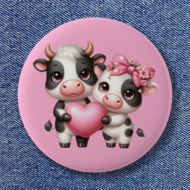 Niedliches Kuhherz Button (Cute Cow Heart Button)