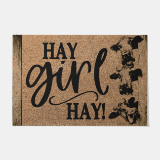 Niedliches Kuhschild, Hay Girl Hay Bauernhof Fußmatte