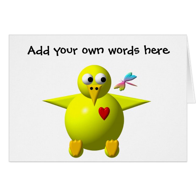 Niedliches Küken mit Dragonfly (Vorderseite (Horizontal))