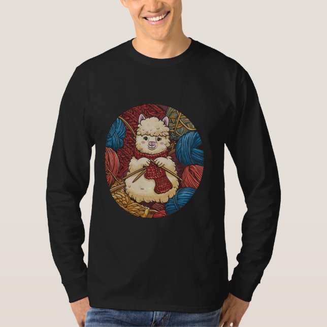 Niedliches Kunsthandwerk Tierstiche und Alpaca Lov T-Shirt (Vorderseite)