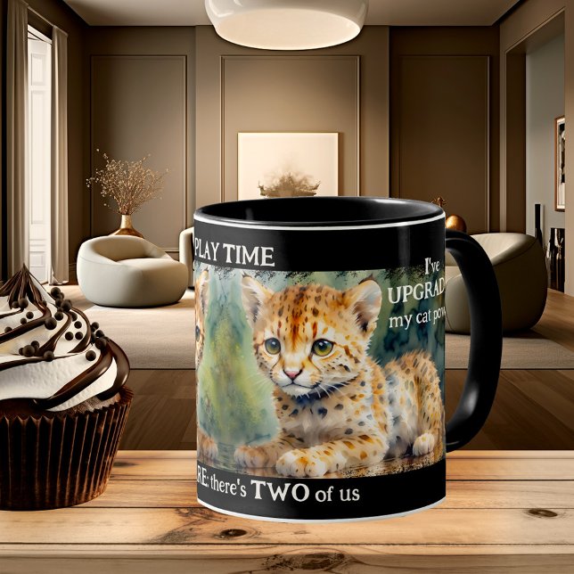 Niedliches künstlerisches Baby Tiger Katzen Tasse (A cutes cat mug featuring a painting of two baby tiger kittens)